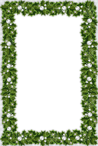 Holly Frame Christmas Decoration PNG Image