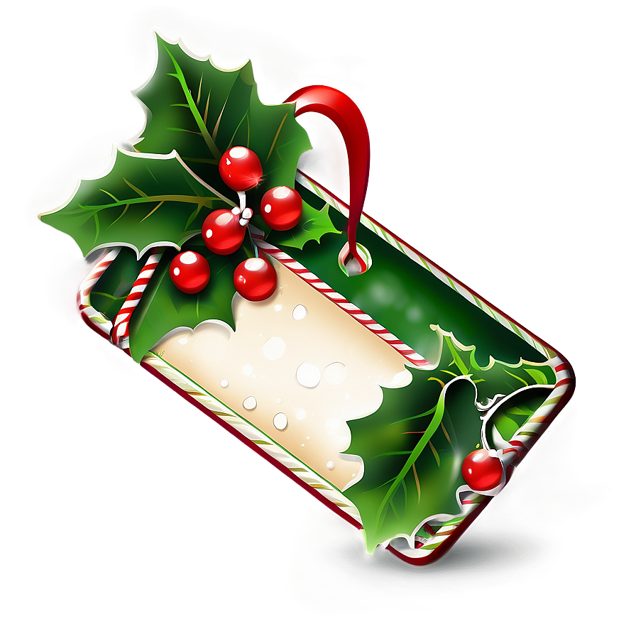 Holly Jolly Christmas Tag Png Udp PNG Image