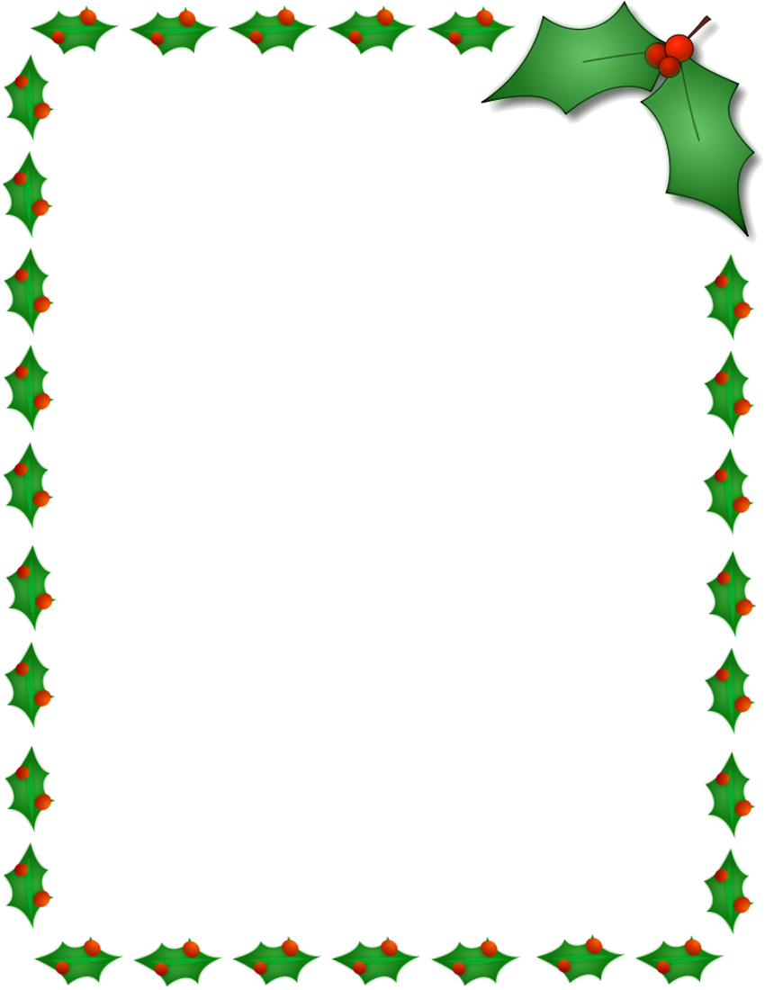 Holly Leaf Christmas Border PNG Image