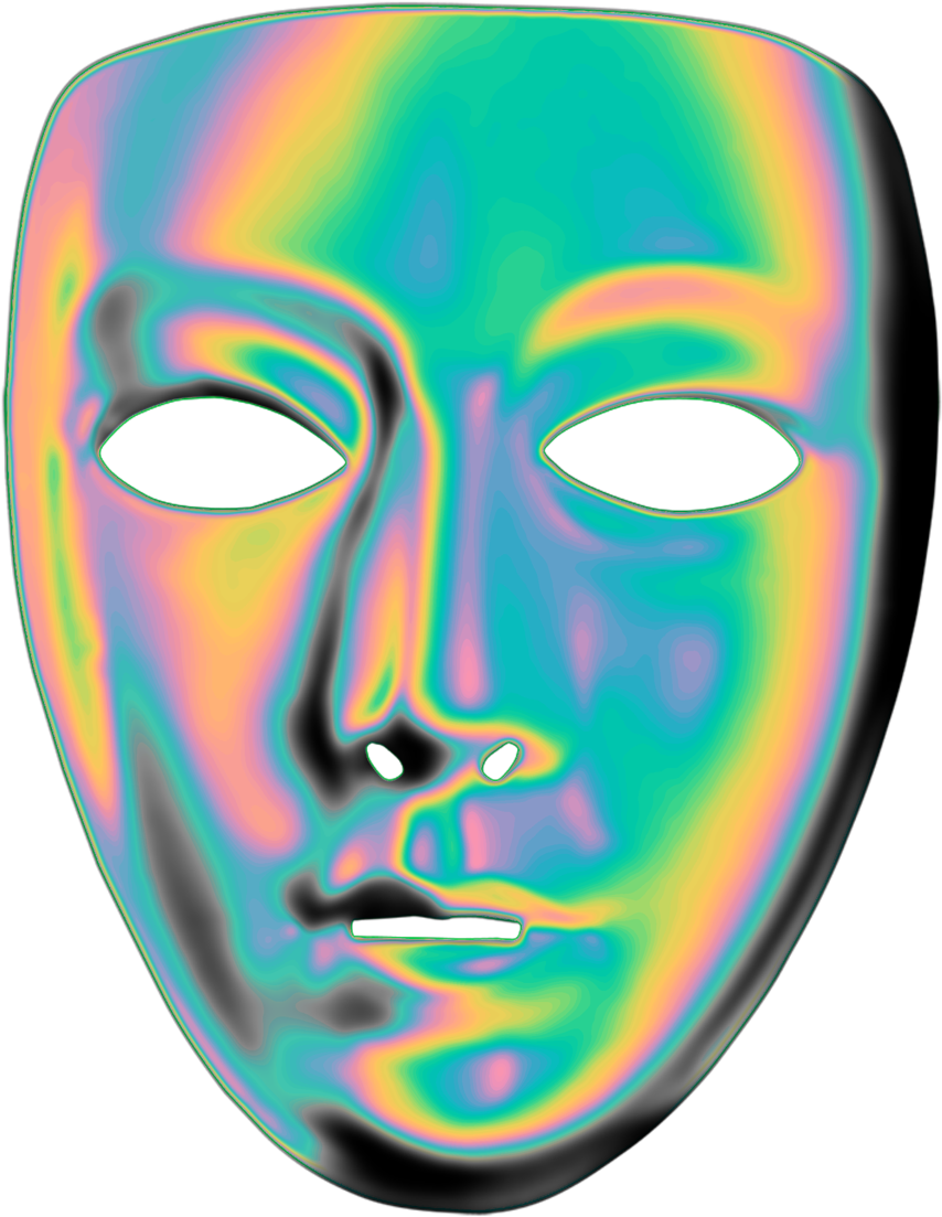 Holographic Mask Art PNG Image