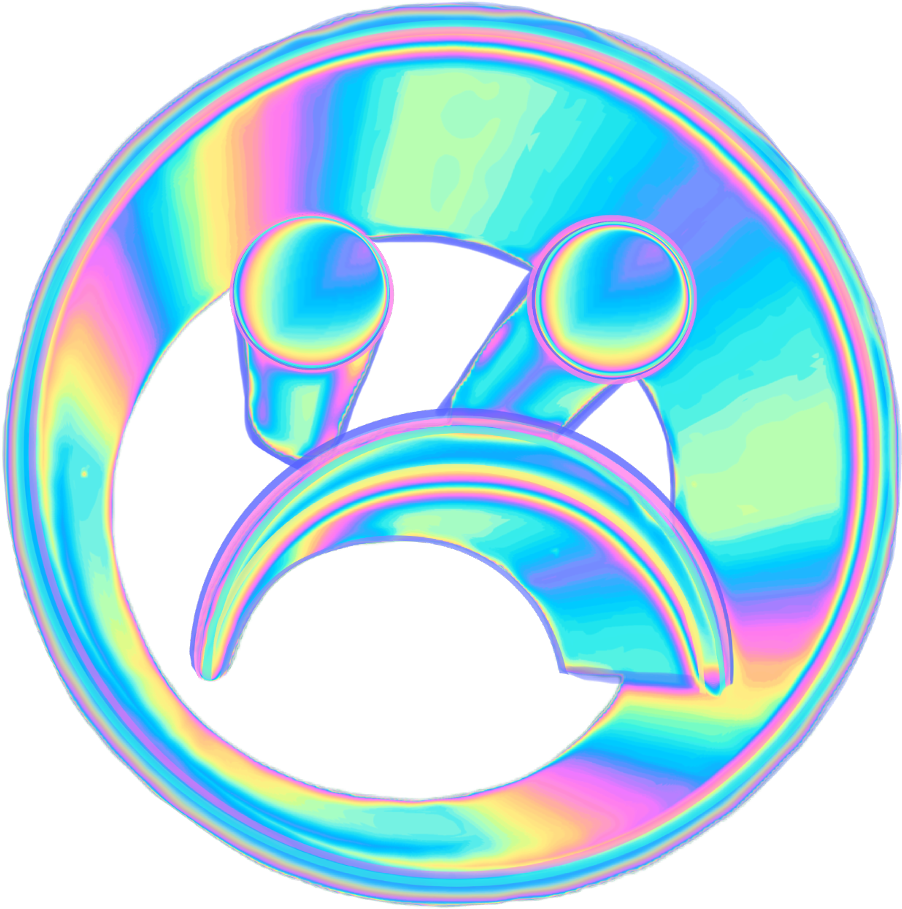 Holographic_ Sad_ Emoji PNG Image