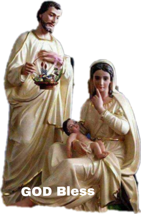 Holy Family Blessing Statue PNG Image