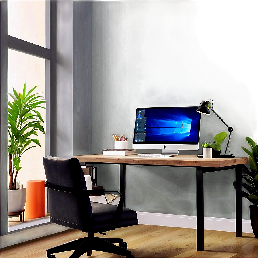 Home Office Computer Mockup Png 74 PNG Image