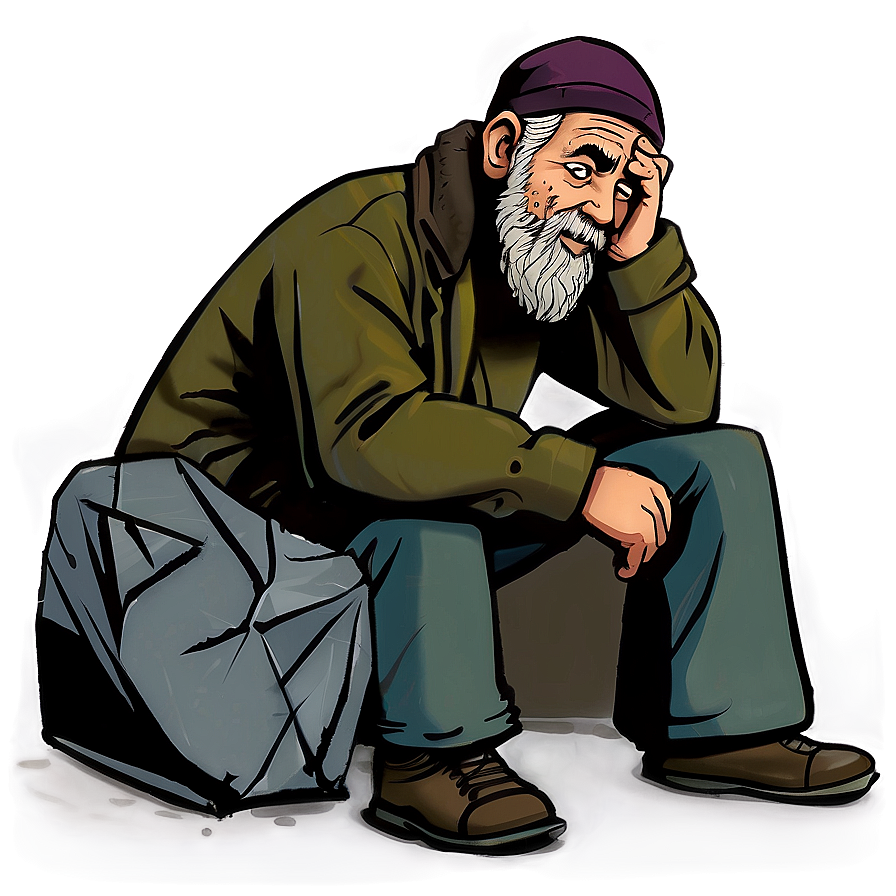 Homeless Man Cartoon Png Bsj58 PNG Image