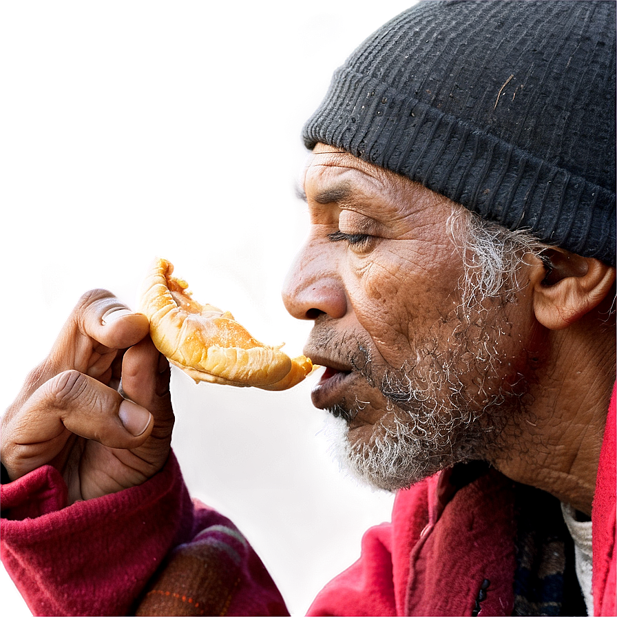 Homeless Man Eating Png 06132024 PNG Image