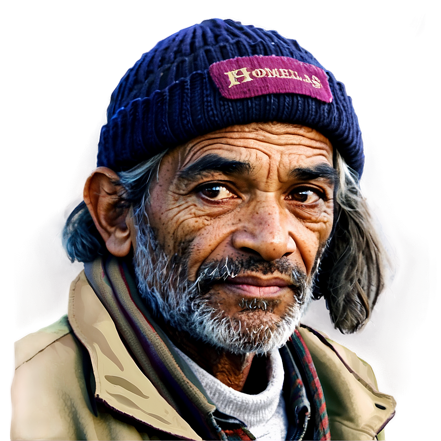 Homeless Man Portrait Png Vtg PNG Image