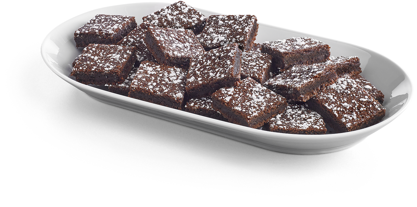 Homemade Chocolate Brownies Plate PNG Image