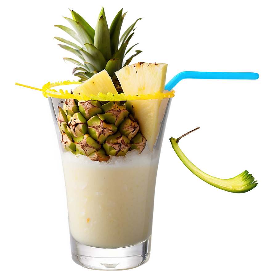 Homemade Pina Colada Preparation Png Stm7 PNG Image