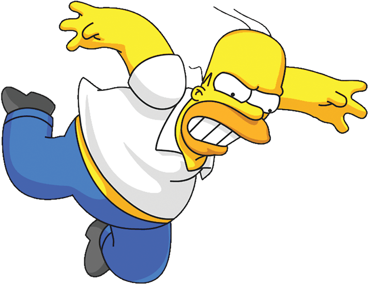 Homer Simpson Falling Down PNG Image