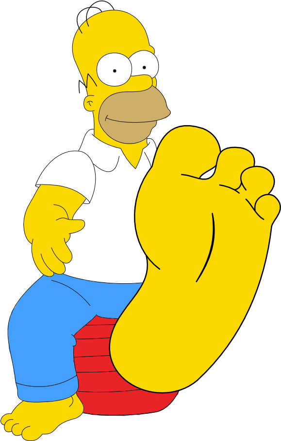 Homer Simpson Giant Foot Illustration.png PNG Image