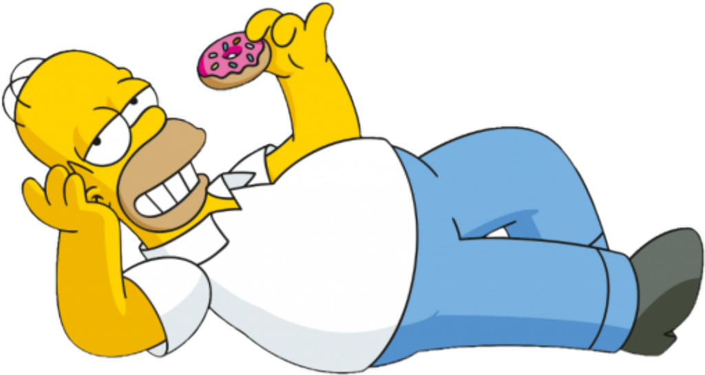 Homer Simpson Relaxingwith Donut.png PNG Image