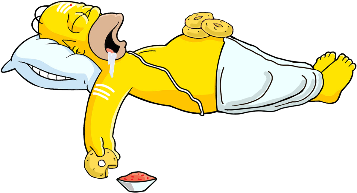 Homer Simpson Sleepingwith Donuts PNG Image