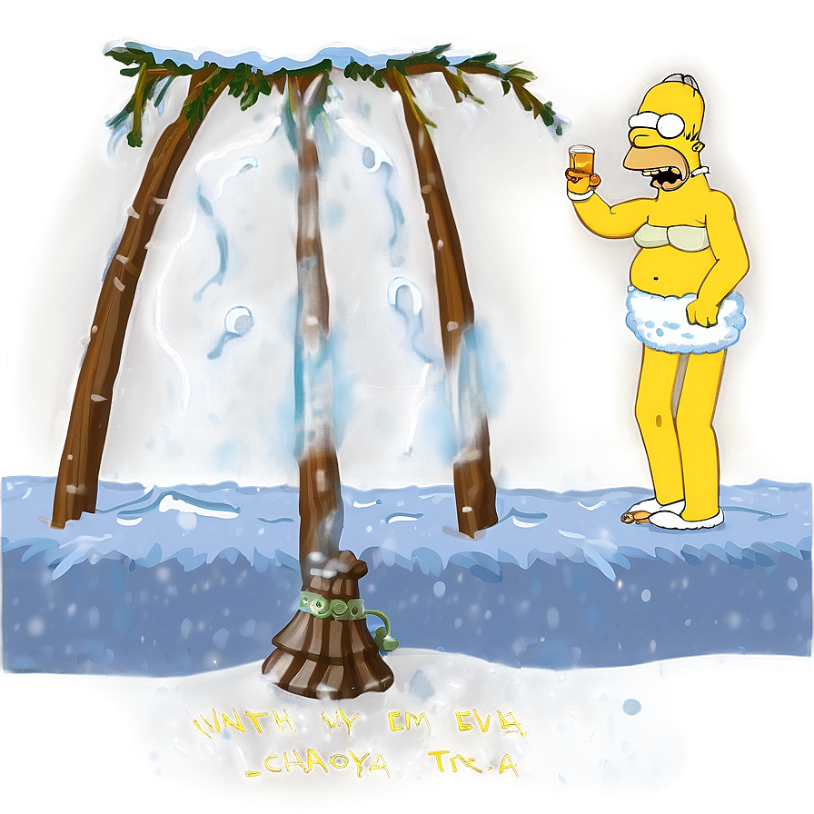 Homer Simpson Winter Cold Png Pte16 PNG Image