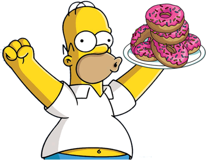 Homer Simpsonwith Donuts PNG Image