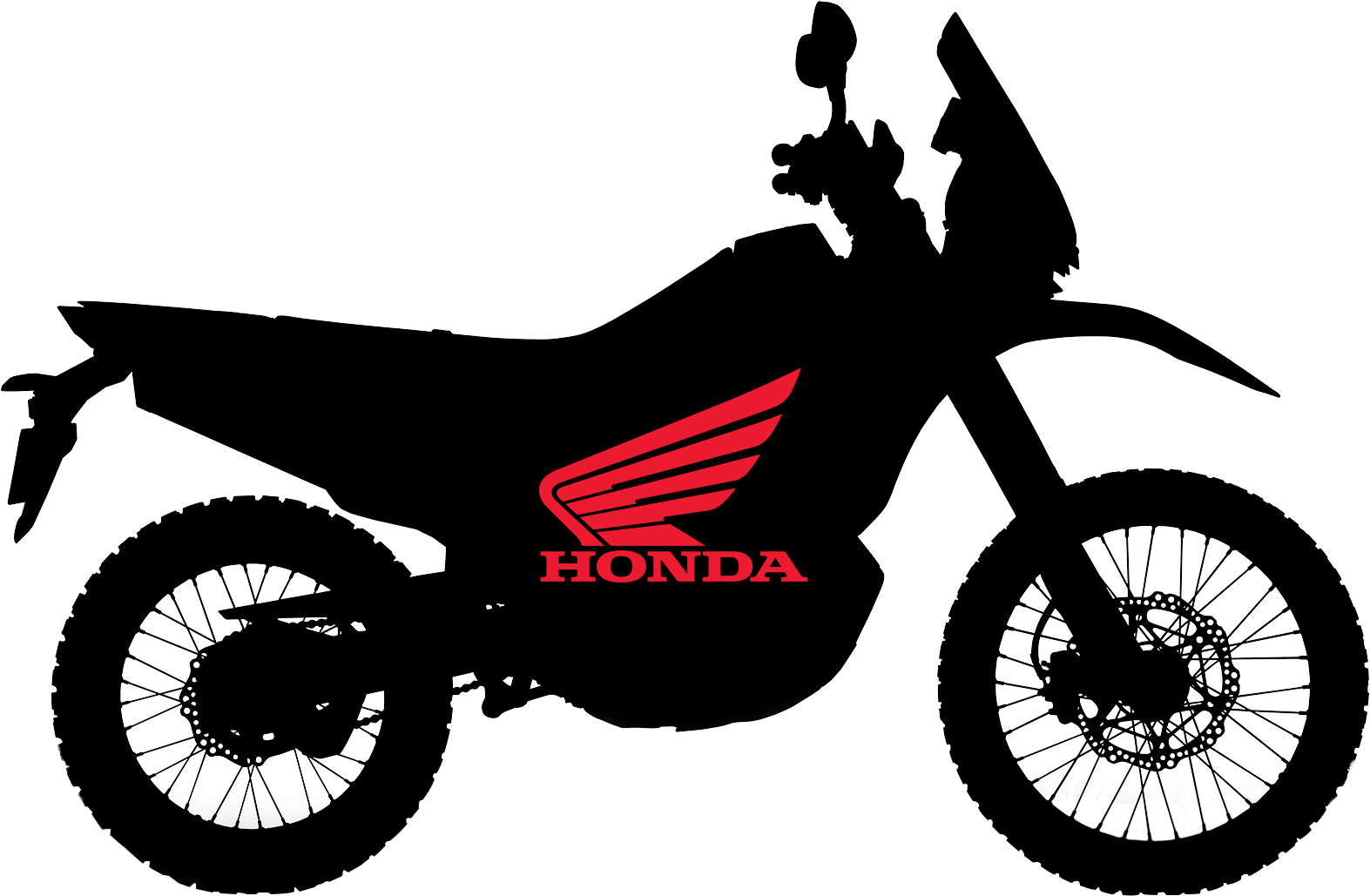 Honda Dirt Bike Silhouette PNG Image