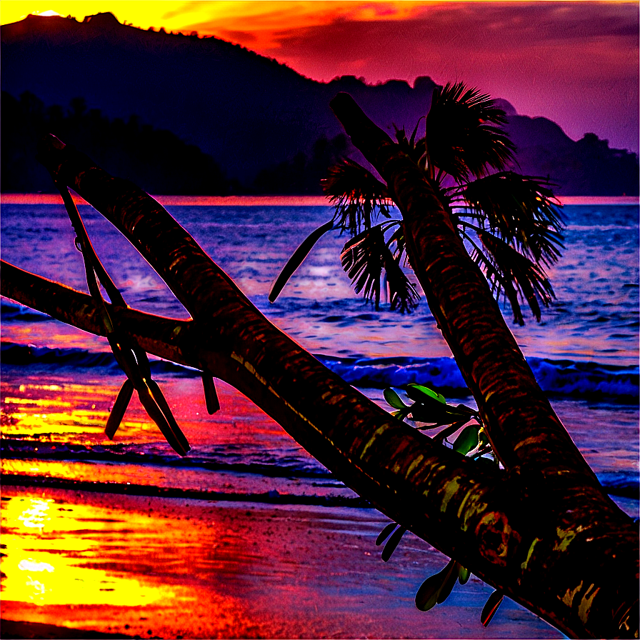 Honduras Beach Sunset Png Atj PNG Image