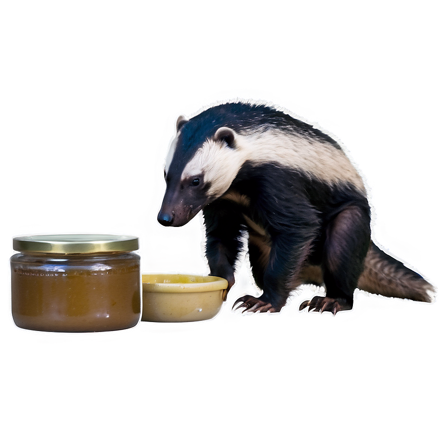 Honey Badger Feeding Moment Png Hig PNG Image