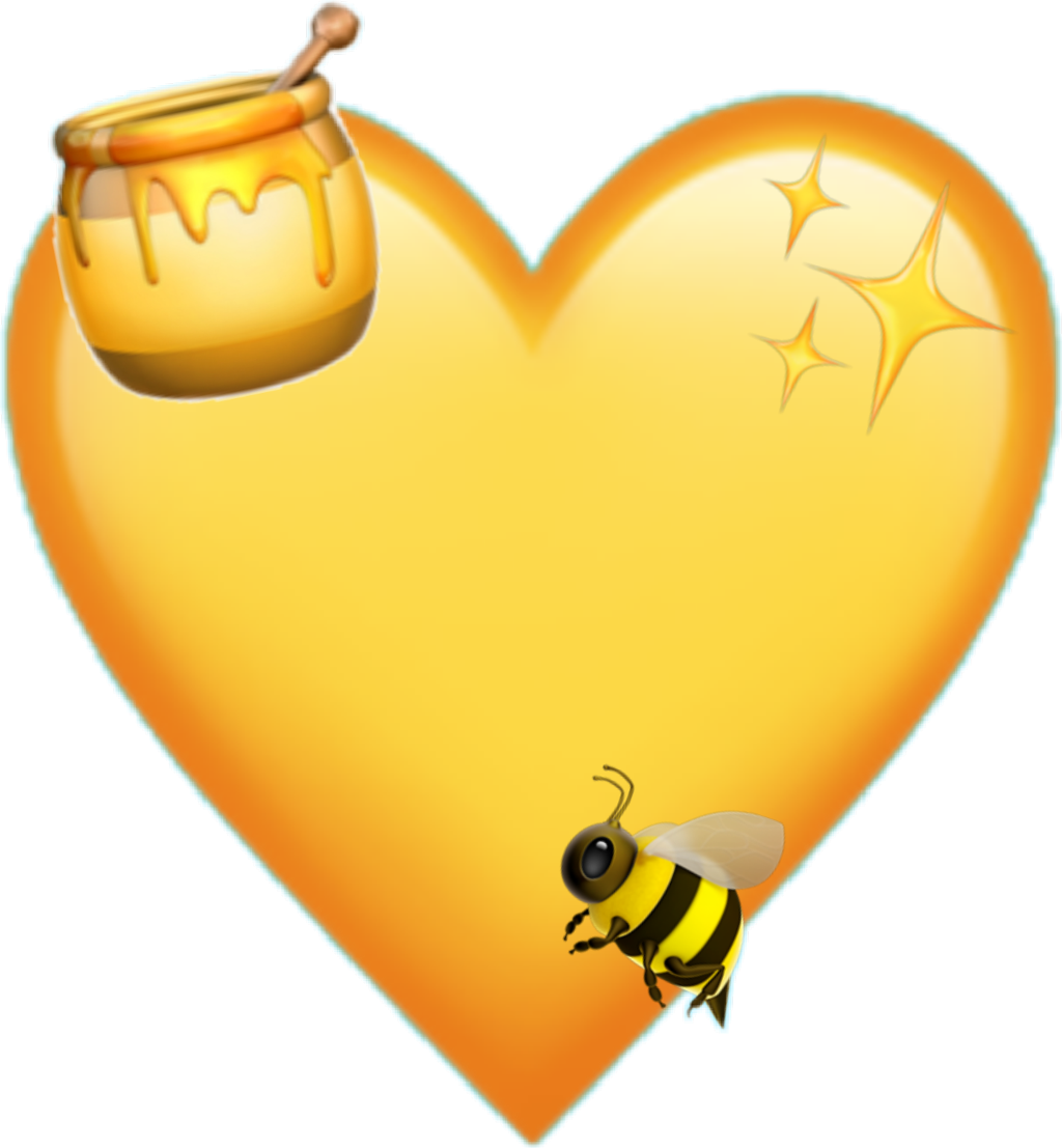 Honey Love Bee Emoji Composition PNG Image