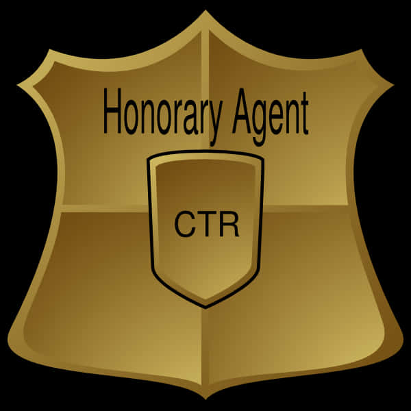 Honorary Agent Golden Shield PNG Image