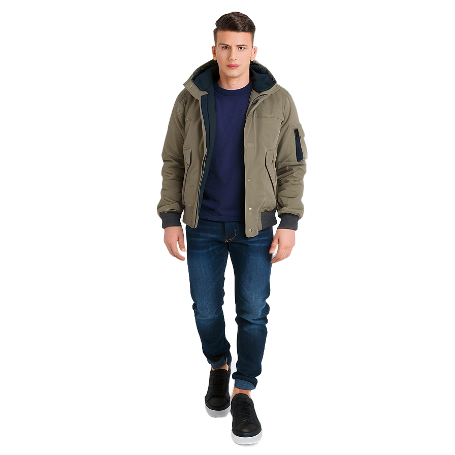 Hooded Bomber Jacket Practical Png Tdi PNG Image