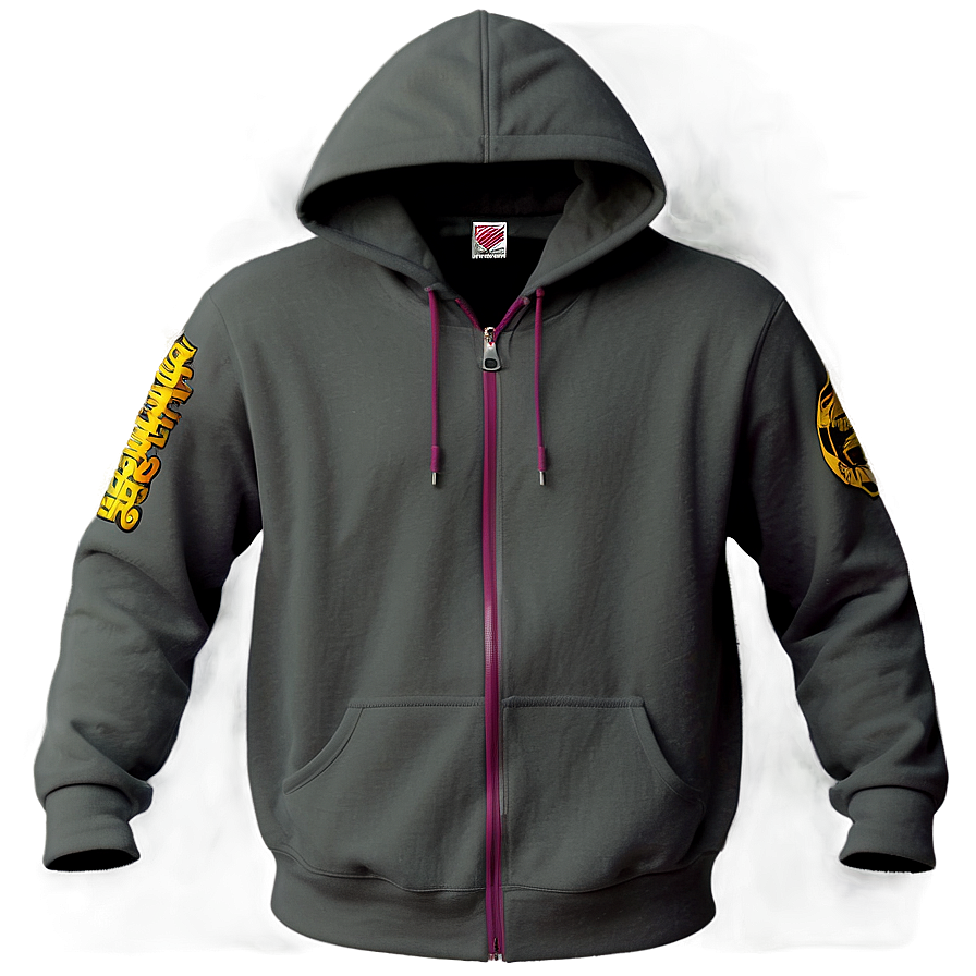 Hooded Zip Up Hoodie Png 06292024 PNG Image