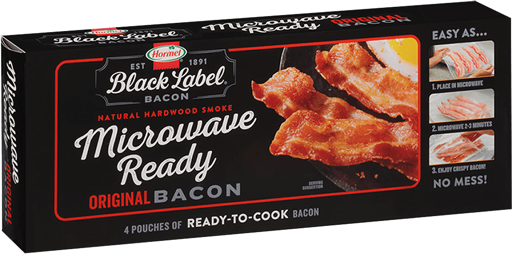 Hormel Black Label Microwave Ready Bacon Package PNG Image