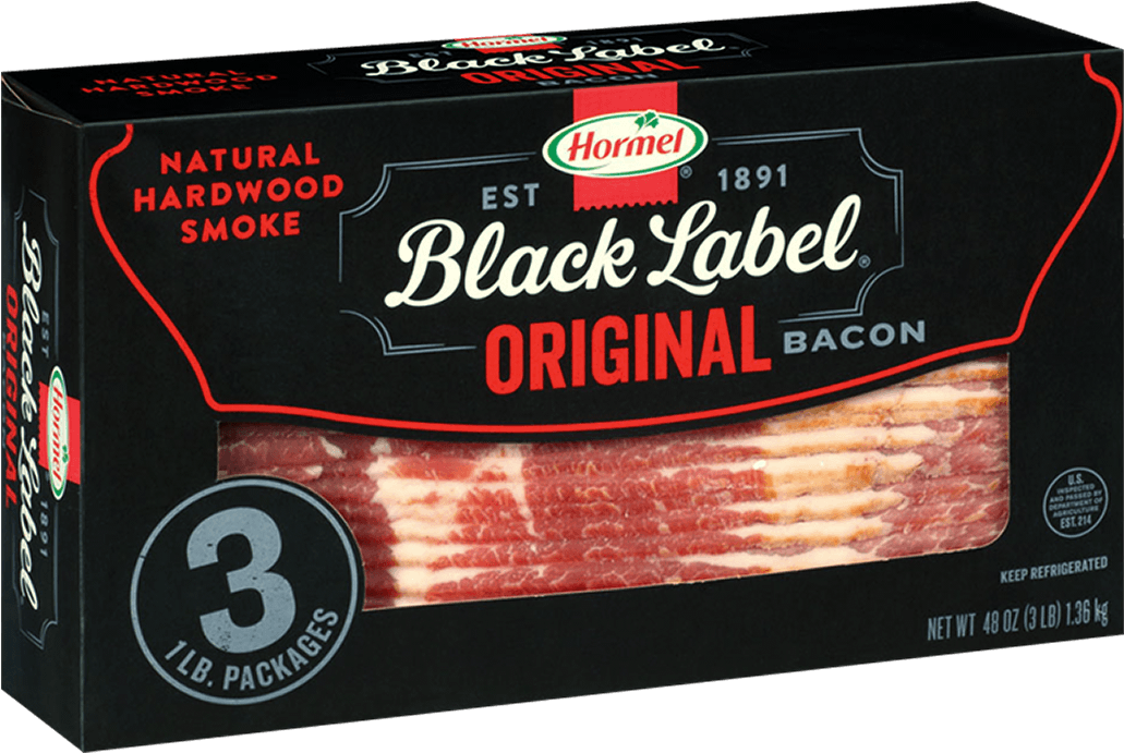 Hormel Black Label Original Bacon Packaging PNG Image