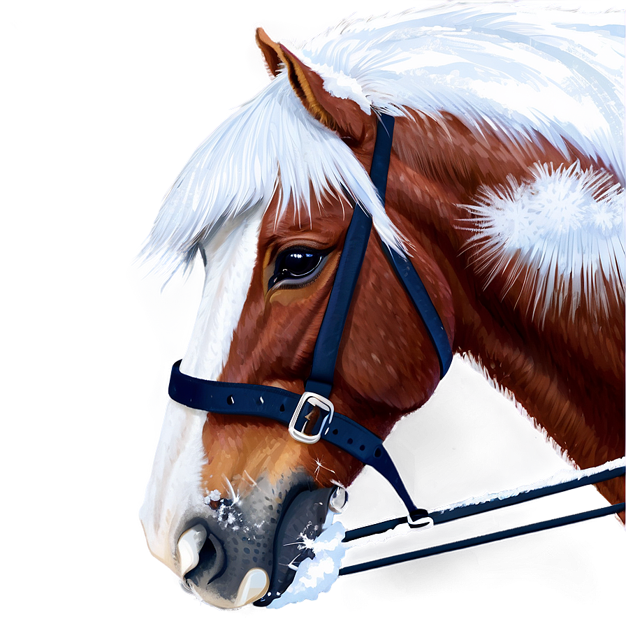 Horse In Snow Png 05032024 PNG Image