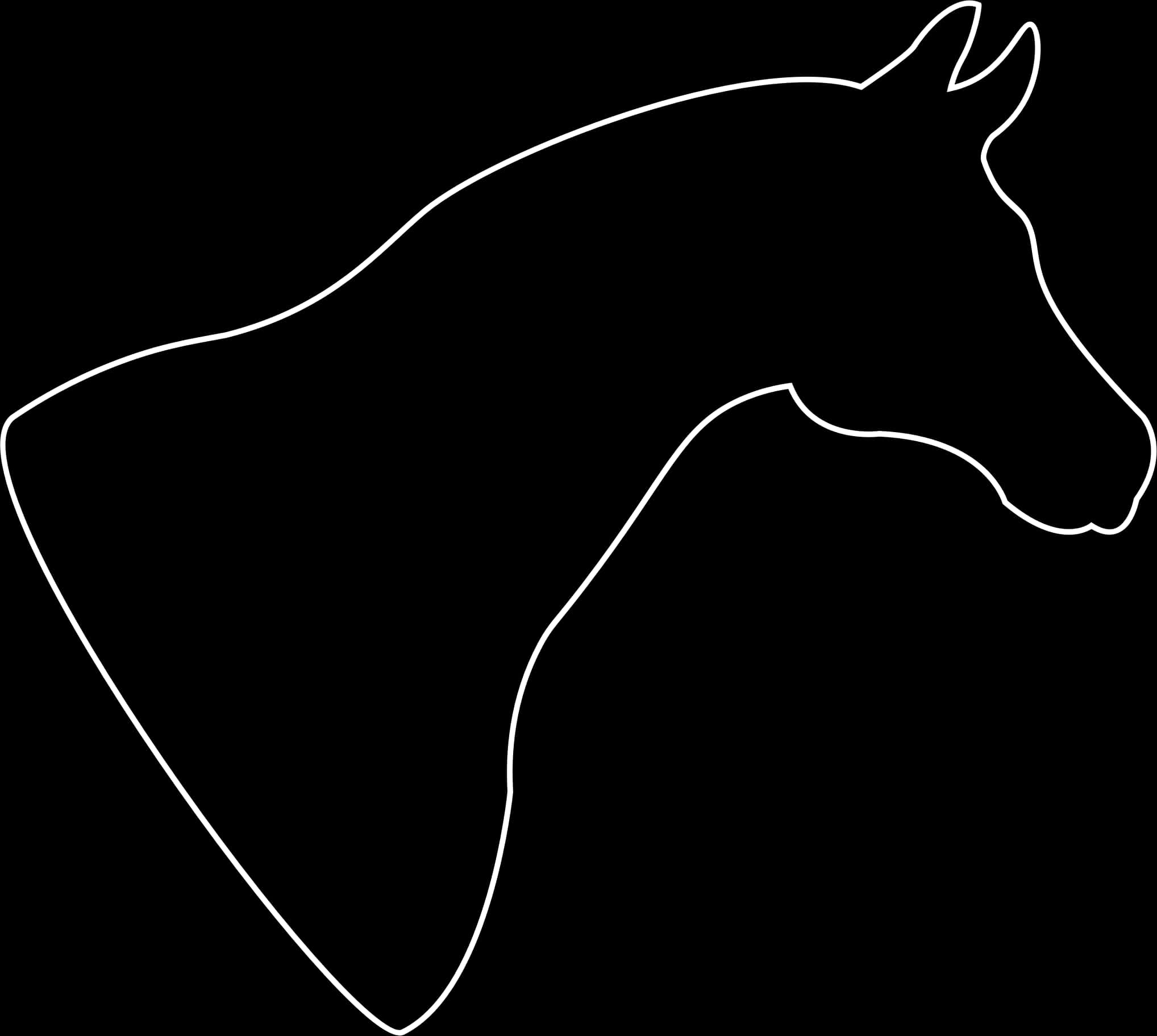 Horse Silhouette Outline PNG Image