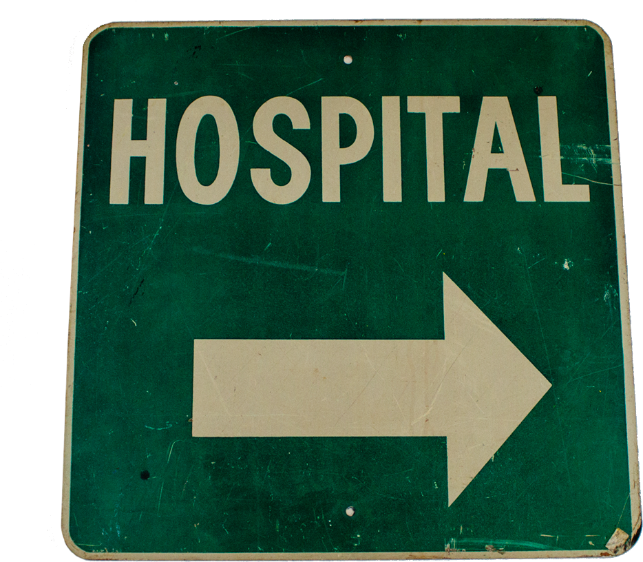 Hospital Direction Sign Arrow PNG Image