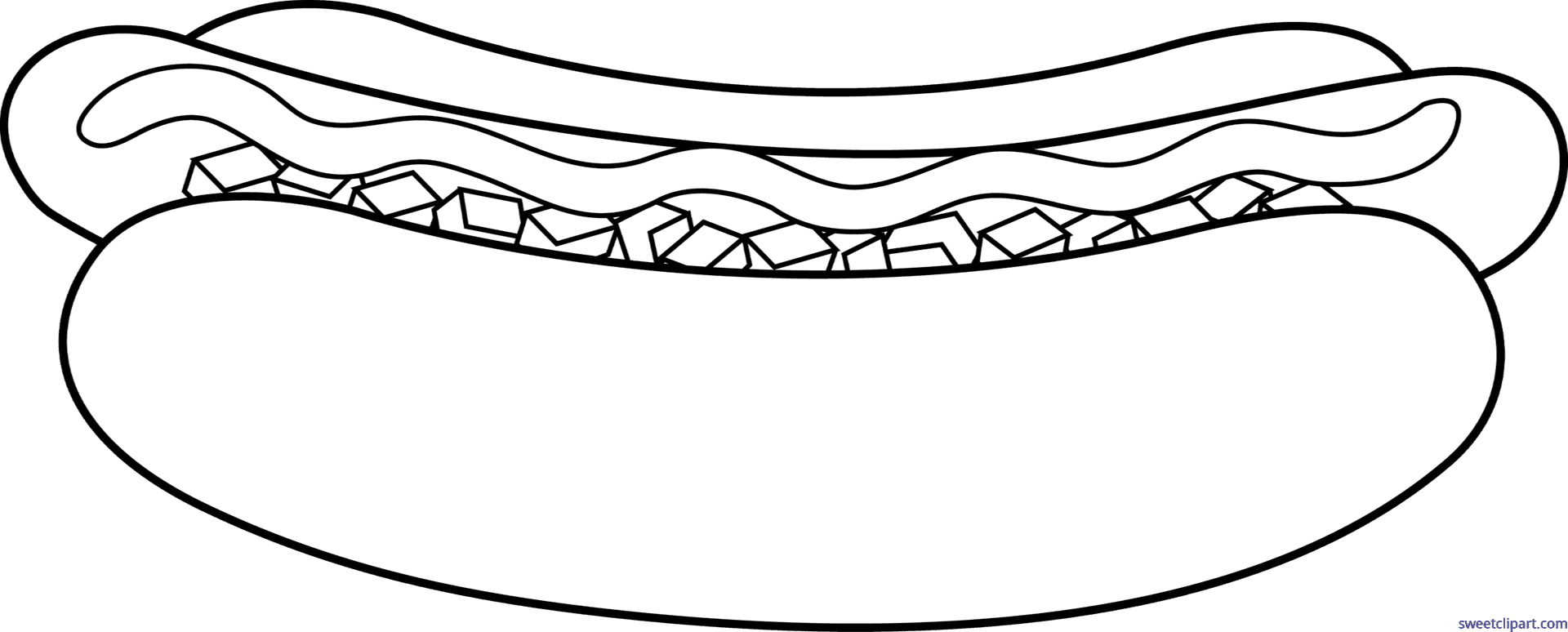 Hotdog Lineart Illustration PNG Image