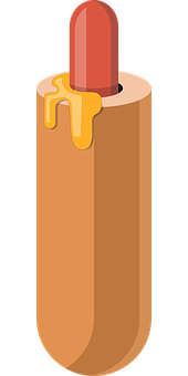 Hotdog Mustard Dripping Cartoon PNG Image