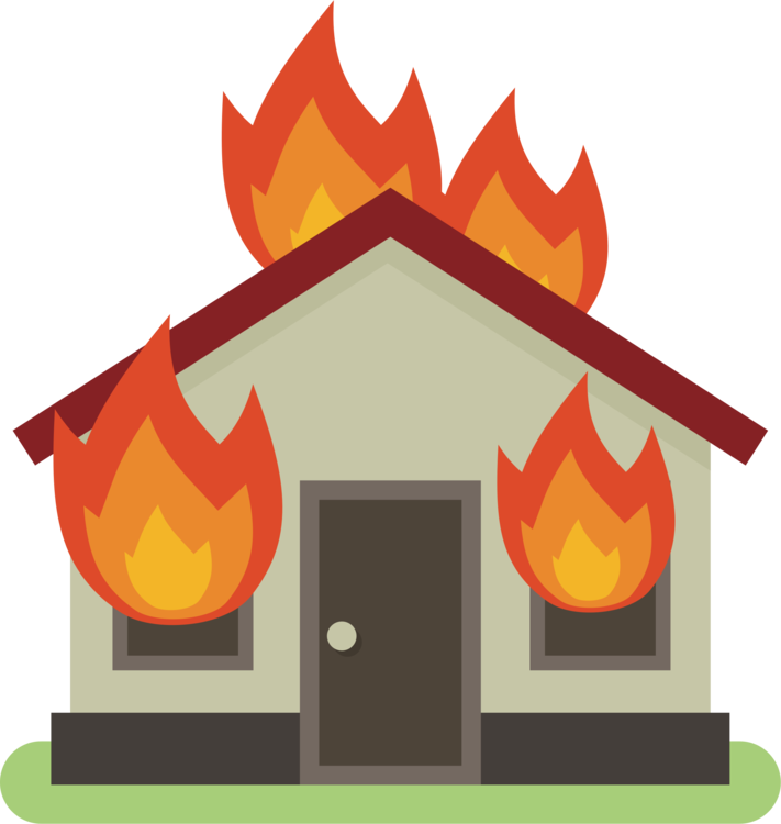 House On Fire Graphic PNG Image