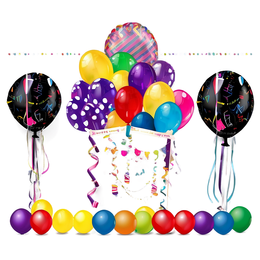 House Party Balloon Decor Png Rma77 PNG Image