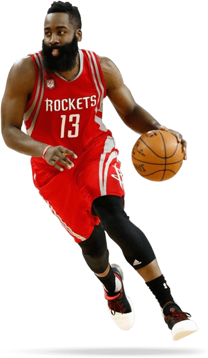 Houston Rockets Basketball Player Dribbling PNG Image