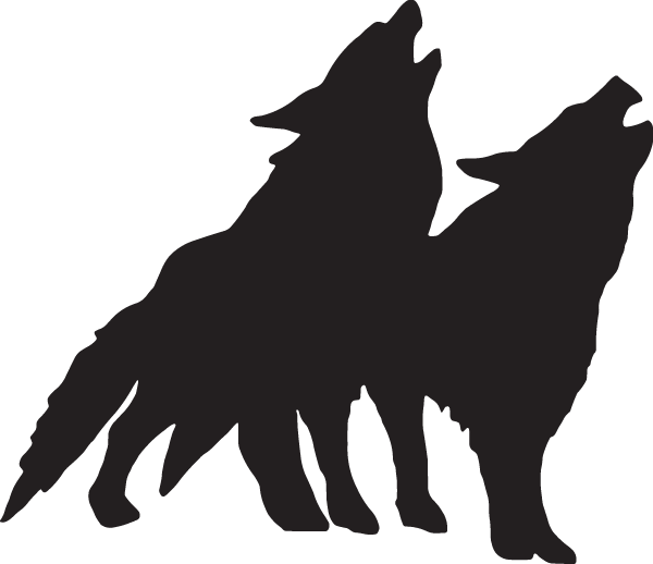 Howling_ Wolves_ Silhouette PNG Image