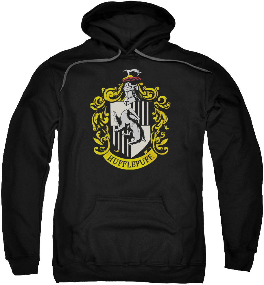 Hufflepuff House Black Hoodie PNG Image