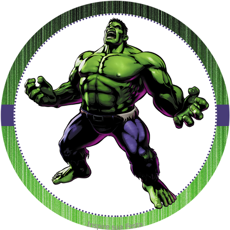 Hulk Circle Logo Illustration PNG Image