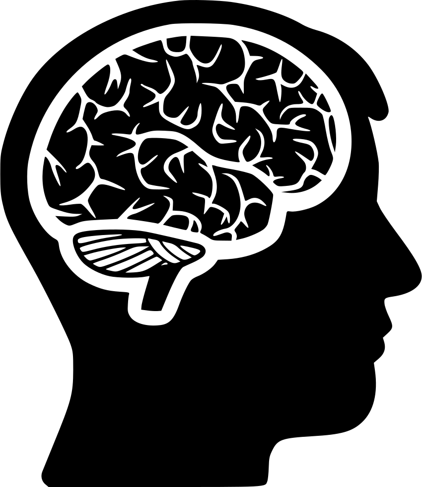 Human Brain Silhouette Outline PNG Image