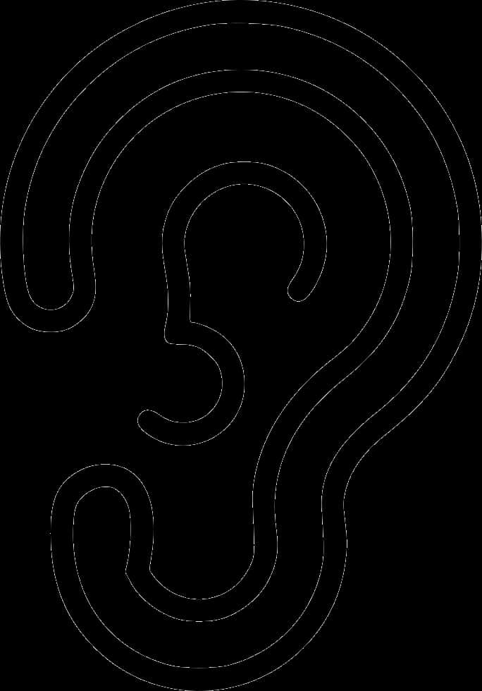 Human Ear Anatomy Line Art PNG Image