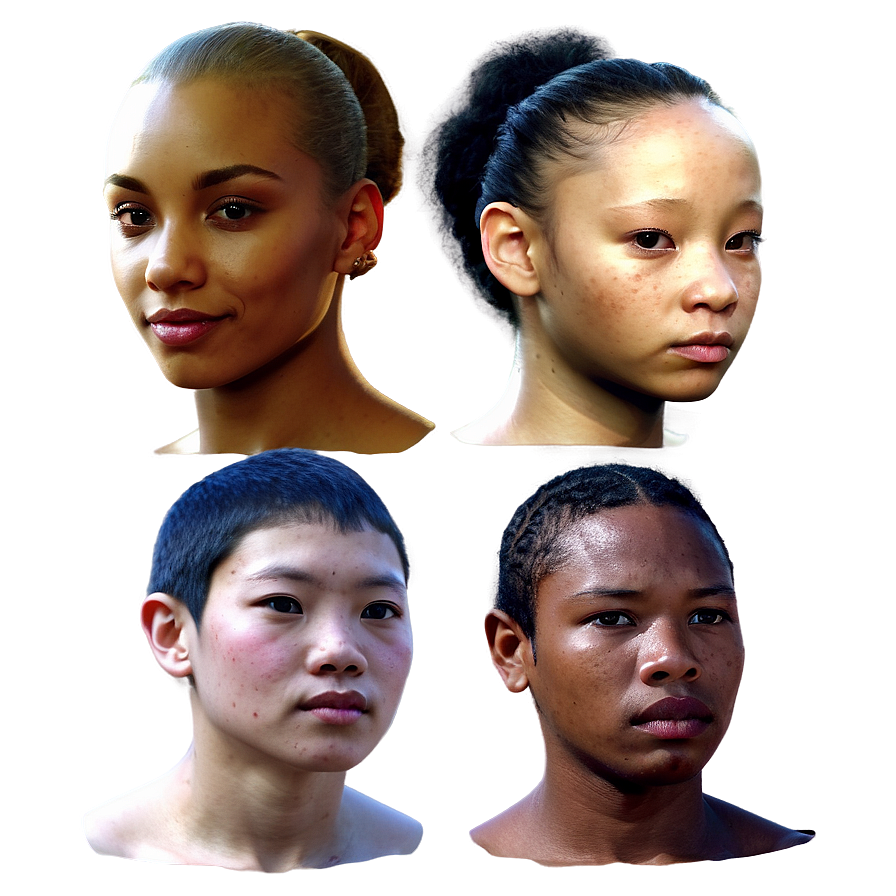 Human Head In Different Ethnicities Png Sxm78 PNG Image