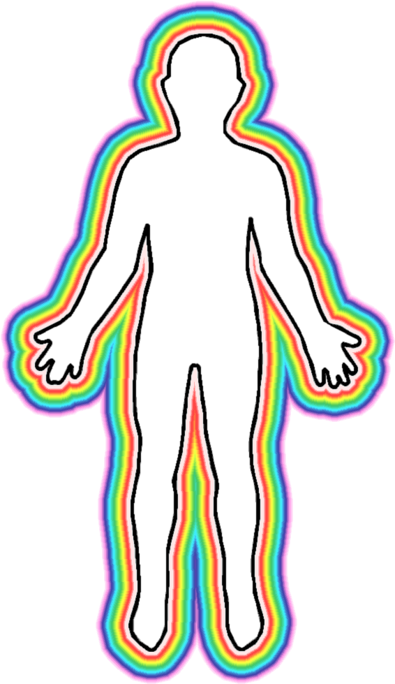 Human Silhouette Aura Outline PNG Image