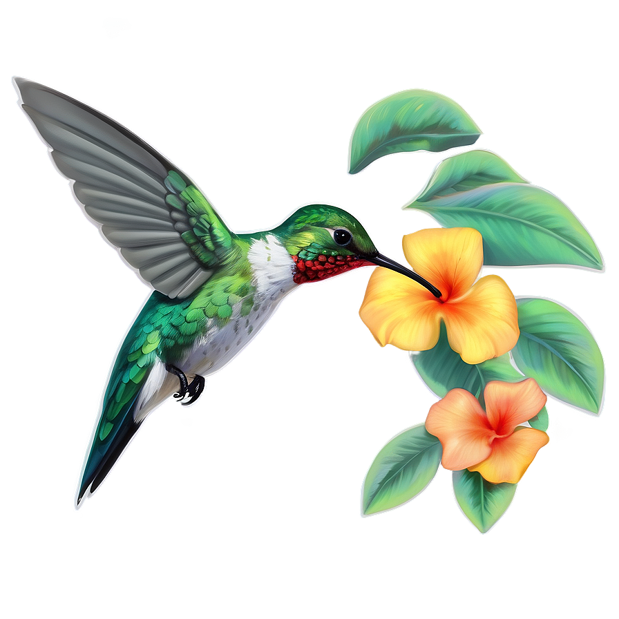 Hummingbird In Tropical Setting Png 33 PNG Image