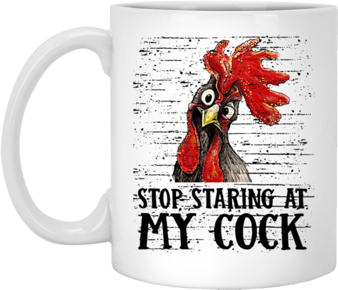 Humorous Cock Mug Design PNG Image