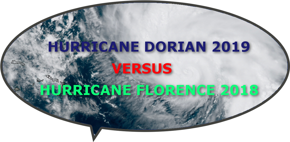 Hurricane Dorian Versus Florence Comparison PNG Image