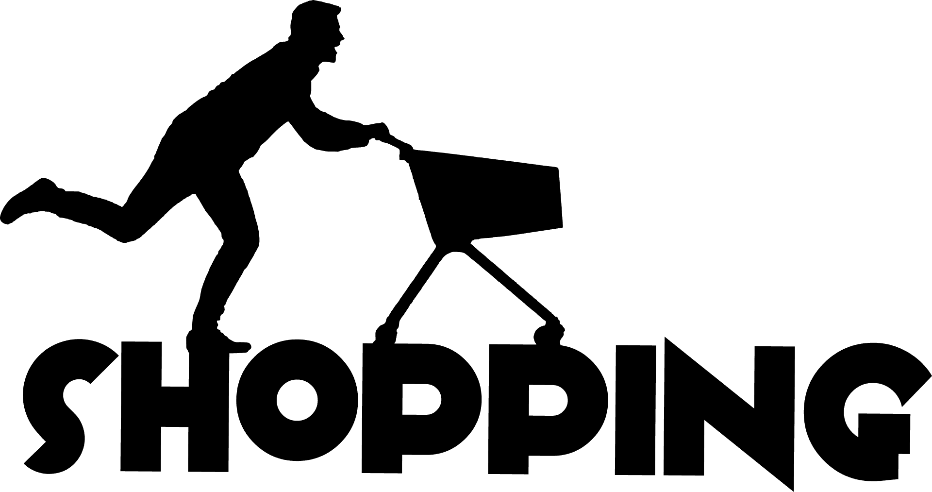 Hurry_ Shopping_ Silhouette PNG Image