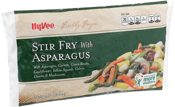 Hy Vee Stir Fry With Asparagus Frozen Vegetable Package PNG Image