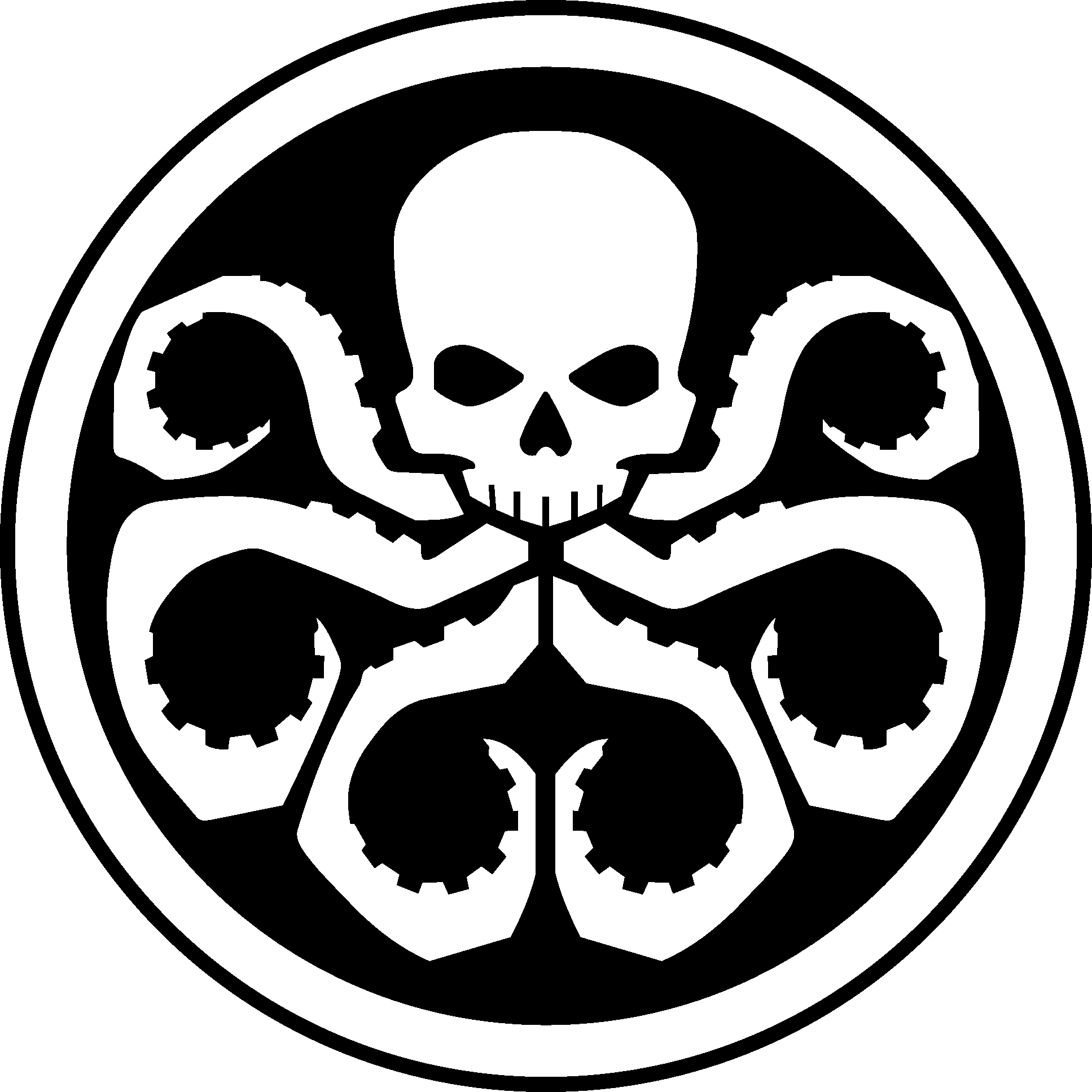 Hydra Skull Octopus Emblem PNG Image