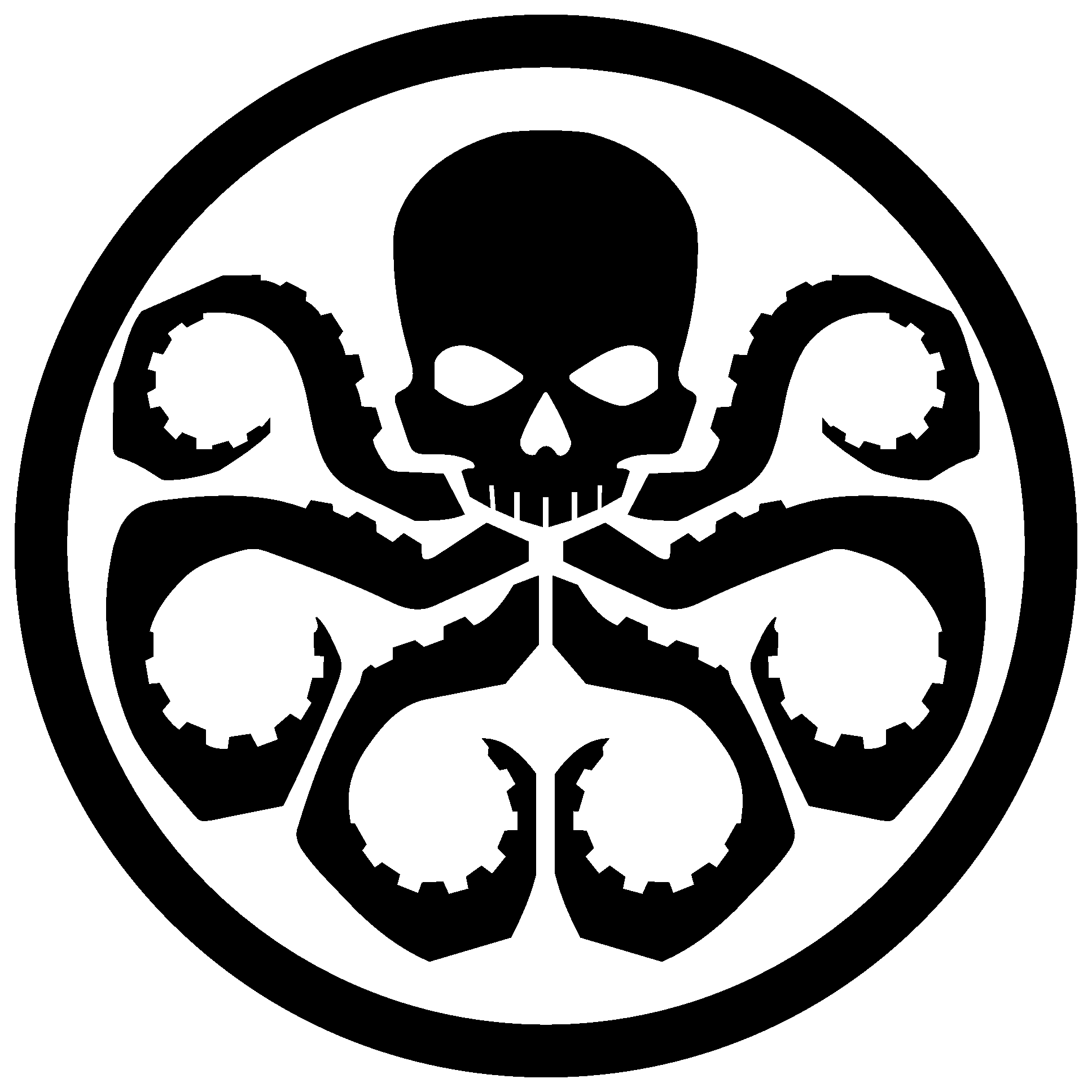 Hydra Skull Octopus Emblem PNG Image