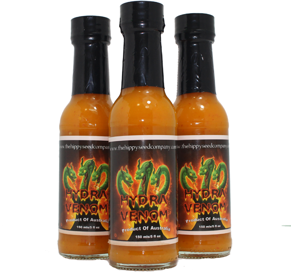 Hydra Venom Hot Sauce Bottles PNG Image